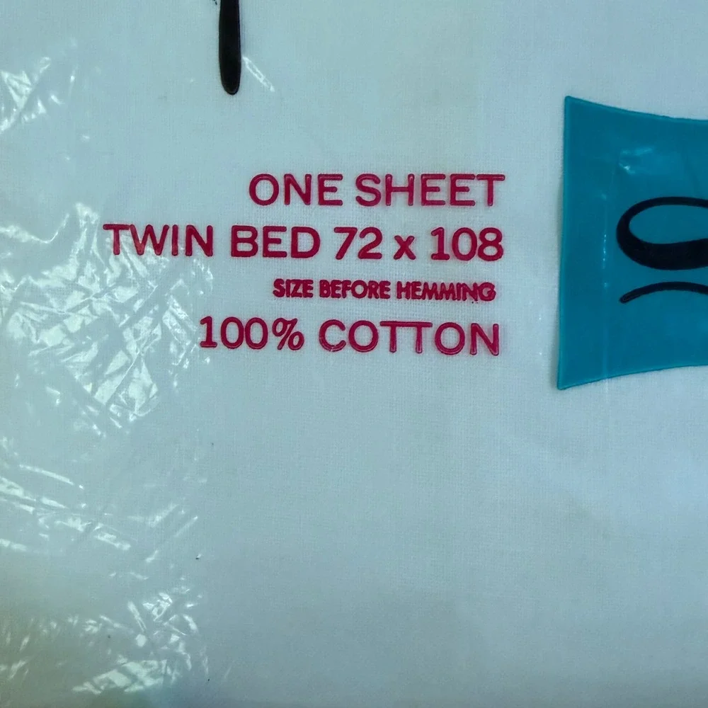Vintage State Pride Twin Flat Sheets Set 2 100% Cotton White Luxury‎ Muslin NOS
